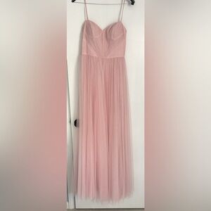 Vera Wang Bride Vernon Sleeveless Pleated Gown Pale Pink
